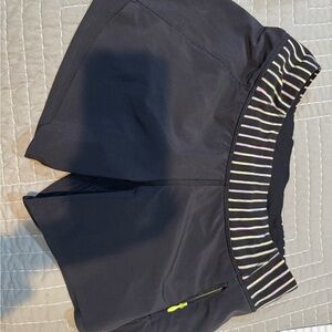 Ivivva Black Shorts with Multicolor Striped Waistband